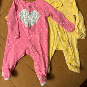 Carter's Pink and Yellow Footies